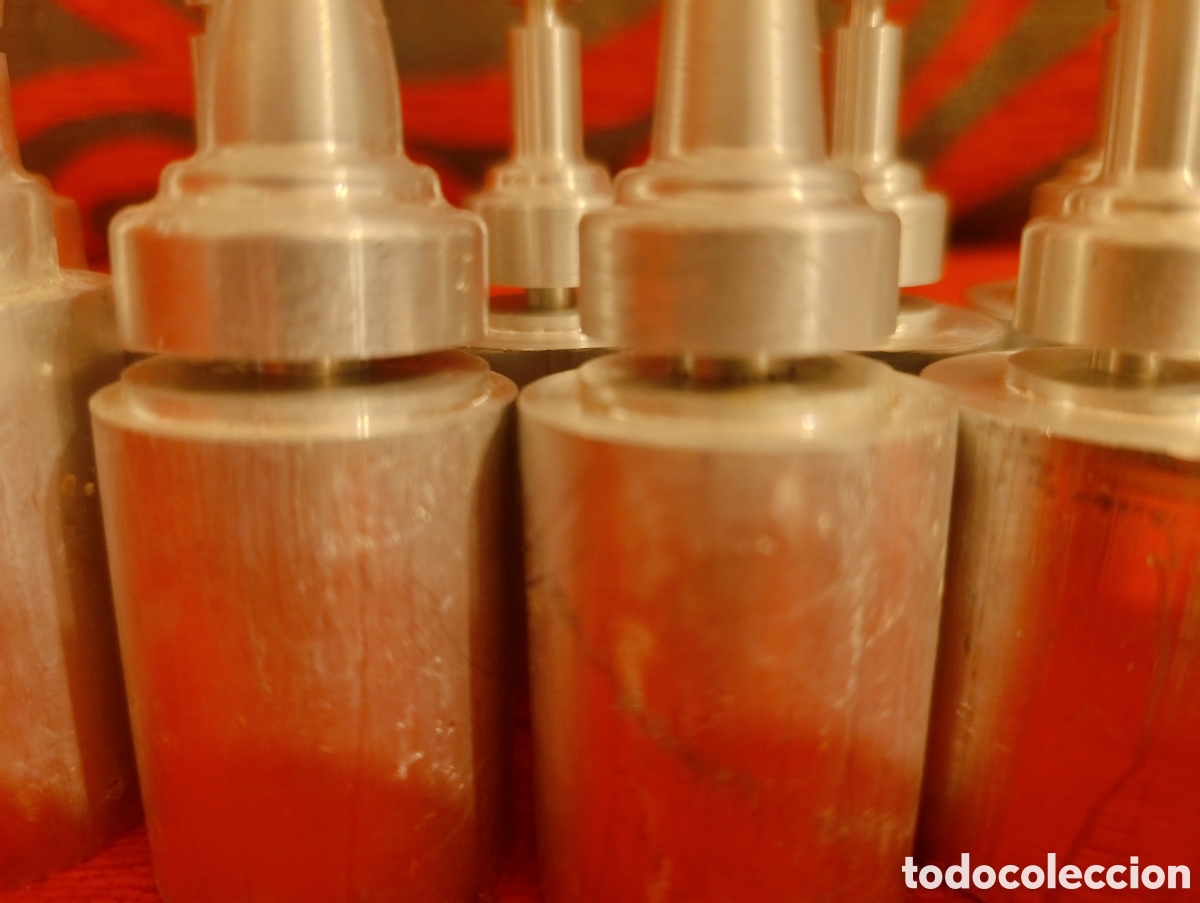 Coleccionismo: 15 FIGURAS DE AJEDREZ TORNEADAS EN ALUMINIO - Foto 5