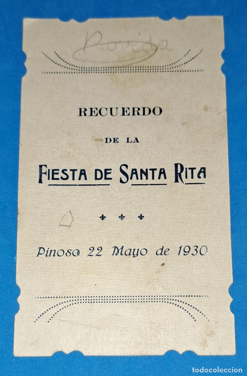 Collezionismo: PINOSO ( Alicante ) - RECUERDO DE LA FIESTA DE SANTA RITA - 22 de mayo de 1930