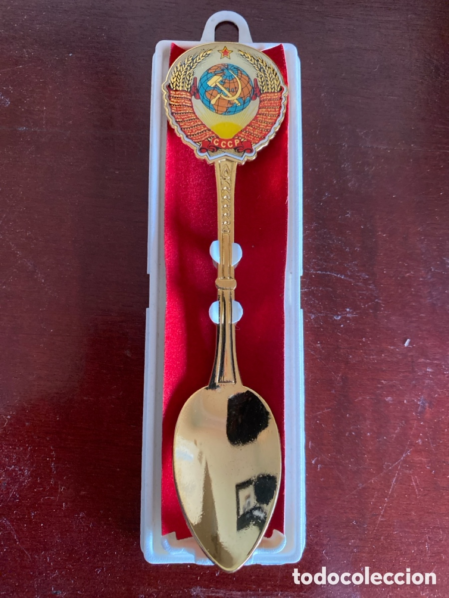 Collecting: Cuchara de Colecci&oacute;n antigua URSS (CCCP) - Escudo Sovi&eacute;tico Esmaltado - Con Estuche Original