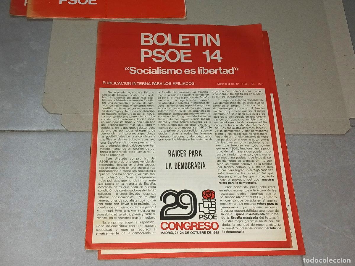 Coleccionismo: Programa pol&iacute;tico. PSOE, boletines oficiales a&ntilde;o 1981 - Foto 4