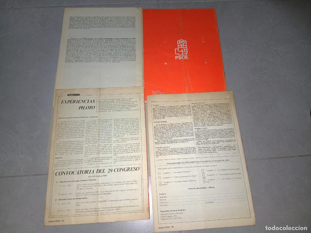 Coleccionismo: Programa pol&iacute;tico. PSOE, boletines oficiales a&ntilde;o 1981 - Foto 9