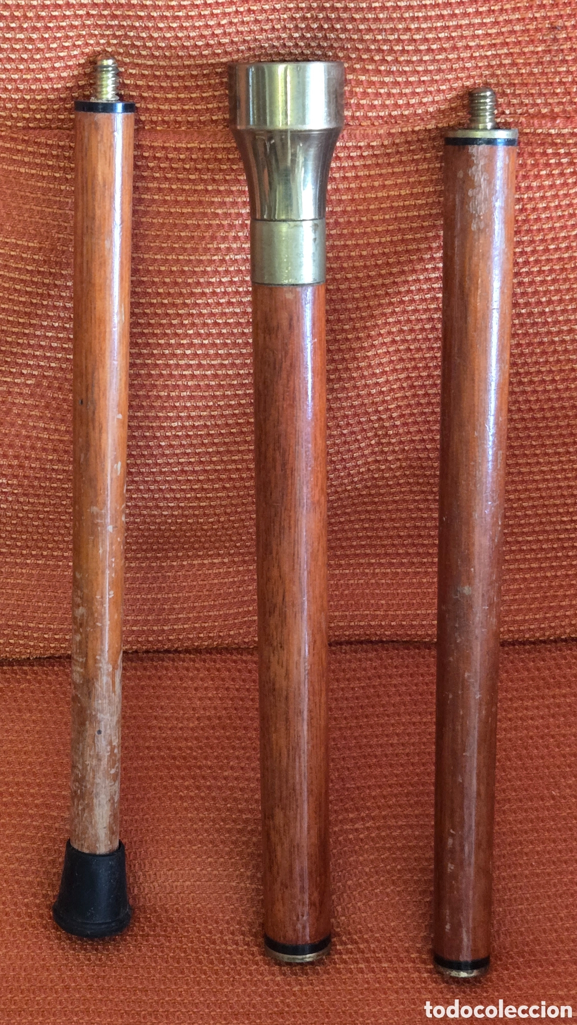 Coleccionismo: BASTON DESMONTABLE DE MADERA CON BRUJULA - Foto 3