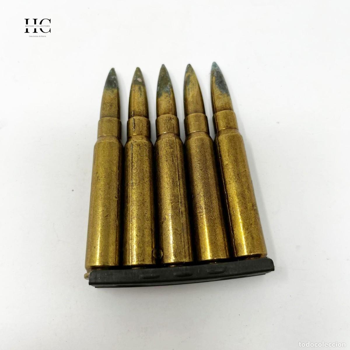 Colecionismo: Peine simulado de 5 balas inertes para Kar98 &ndash; R&eacute;plica DENIX