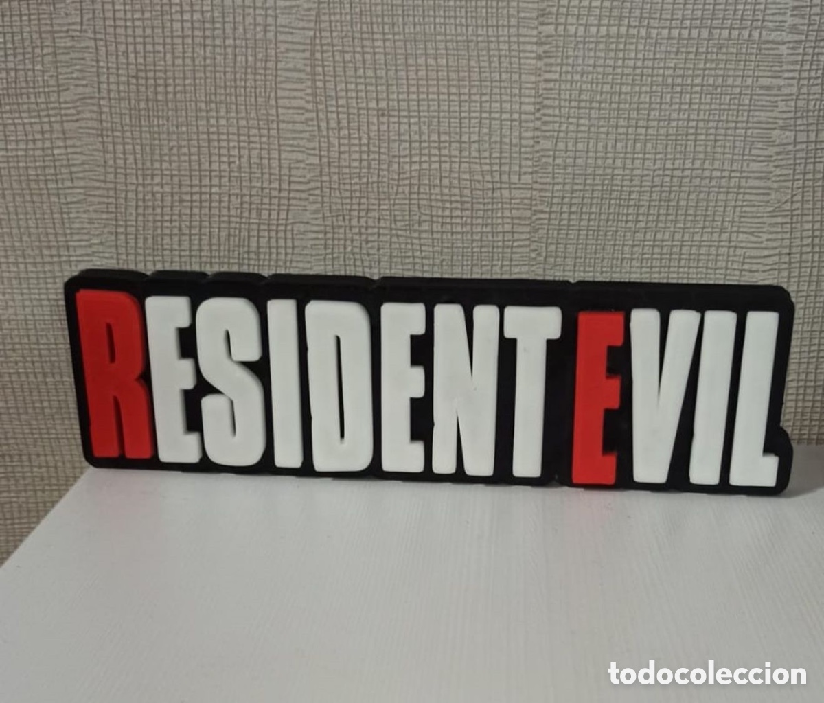 Coleccionismo: Letrero resident Evil en impresi&oacute;n 3D - Foto 1