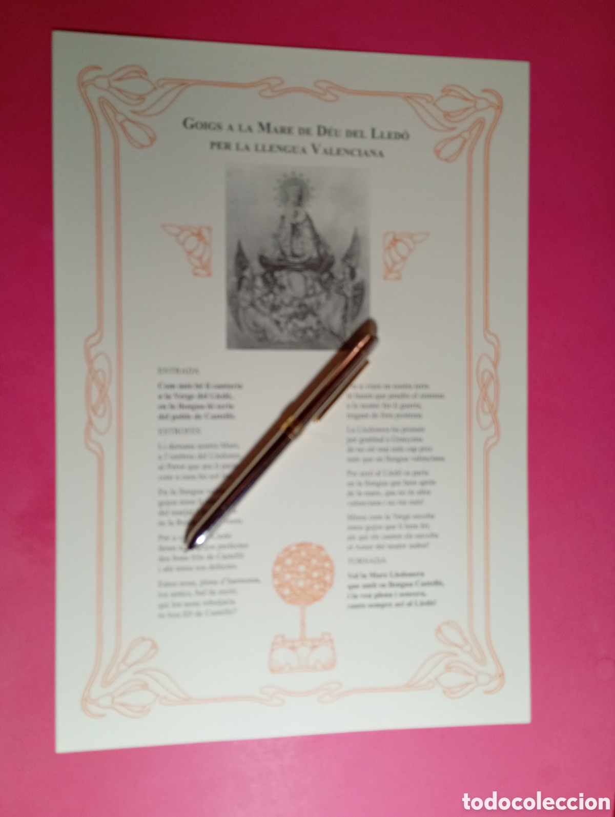 Coleccionismo: goigs mare de d&eacute;u del lled&oacute; per la llengua valenciana v. gimeno estornell, fundaci&oacute; d&agrave;valos fletcher