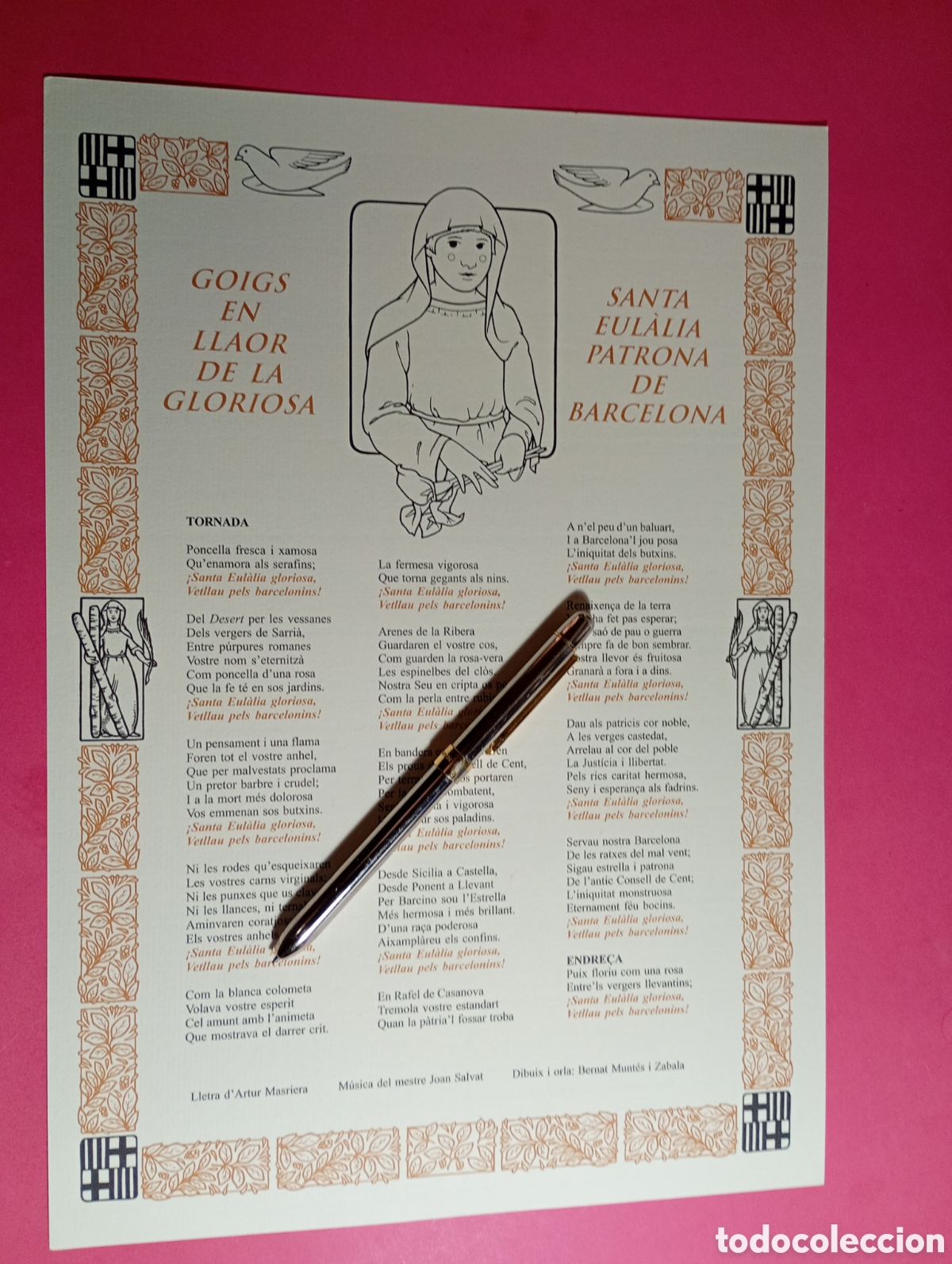 Coleccionismo: goigs llaor de la gloriosa santa eul&agrave;lia patrona de barcelona amics dels goigs 144 - 500 12/2/2011