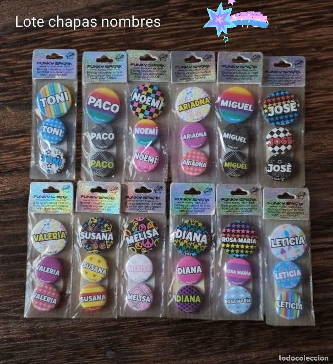 Coleccionismo: :::: CB08 - LOTE CHAPAS NOMBRES - Foto 1