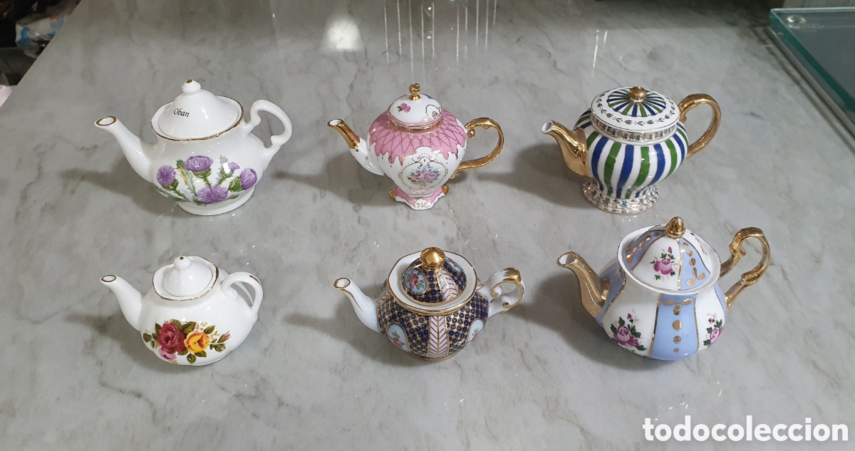 Coleccionismo: Lote 6 miniteteras de porcelana