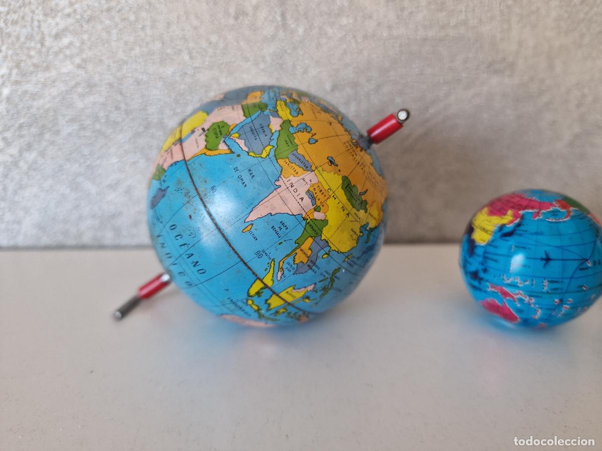 Coleccionismo: PEQUE&Ntilde;OS GLOBOS TERRAQUEOS DE METAL - Foto 6