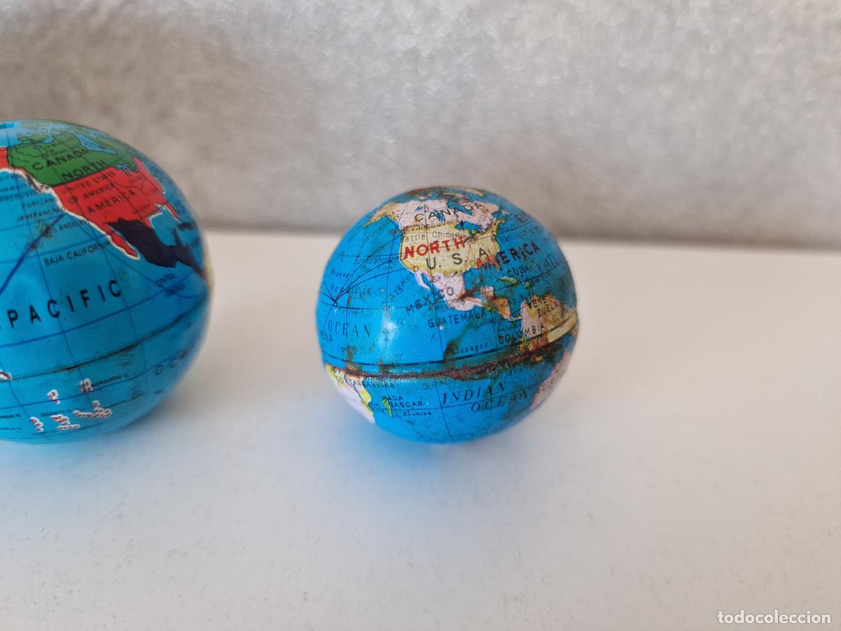 Coleccionismo: PEQUE&Ntilde;OS GLOBOS TERRAQUEOS DE METAL - Foto 7