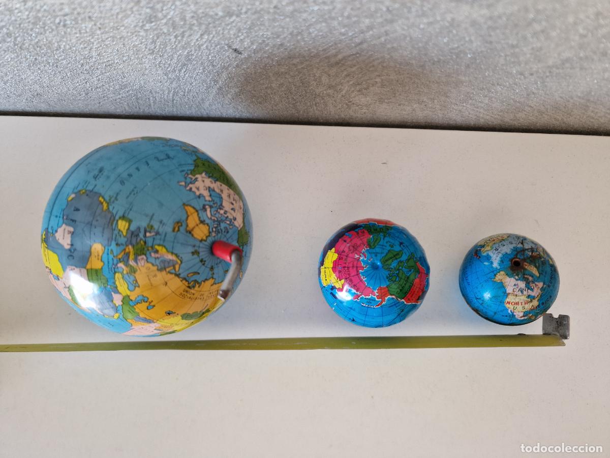 Coleccionismo: PEQUE&Ntilde;OS GLOBOS TERRAQUEOS DE METAL - Foto 9