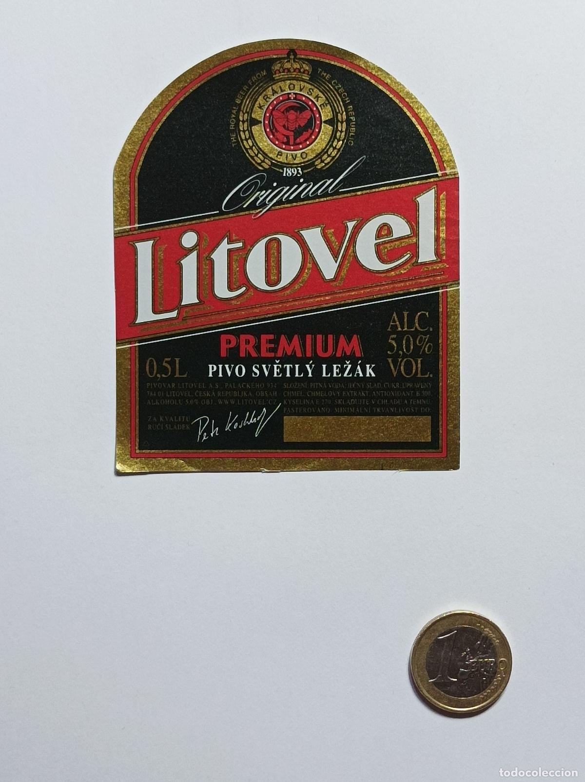 Colecionismo: LITOVEL PREMIUM 5%. ETIQUETA CERVEZA. NUEVA. SIN PEGAR.