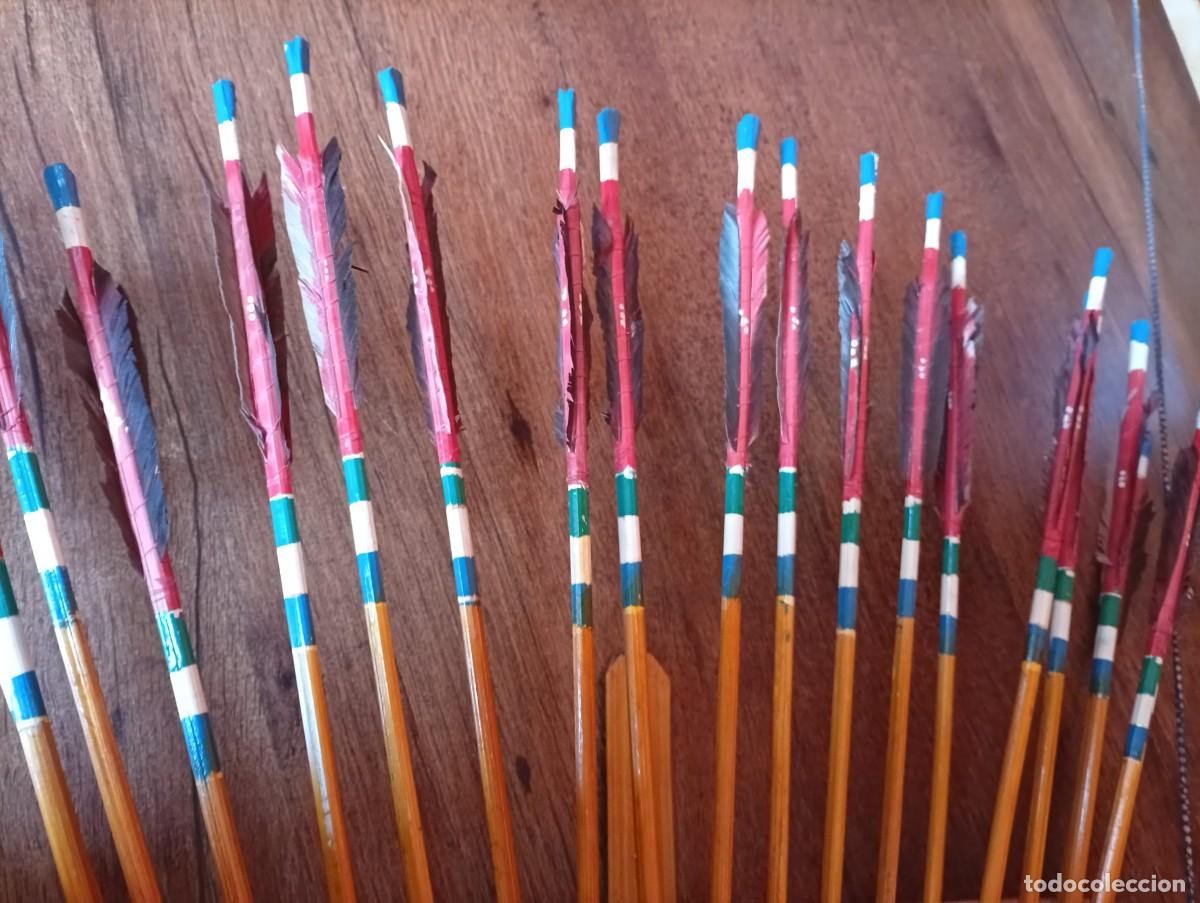 Coleccionismo: arco indio con 20 flechas en soporte de madera - Foto 8