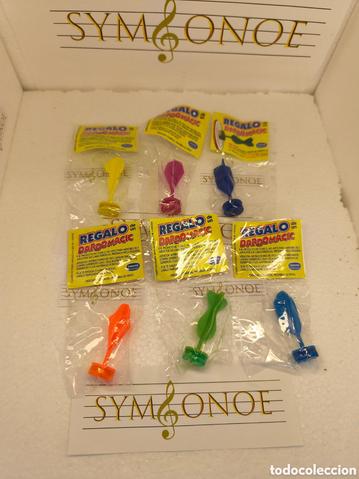 Coleccionismo: Dardomagic colecci&oacute;n completa Danone dardo azul verde rosa azul celeste naranja
