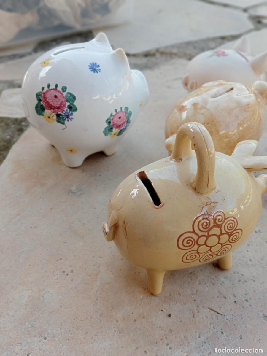 Coleccionismo: figuras cerditos HUCHAS r&uacute;stico - Foto 4
