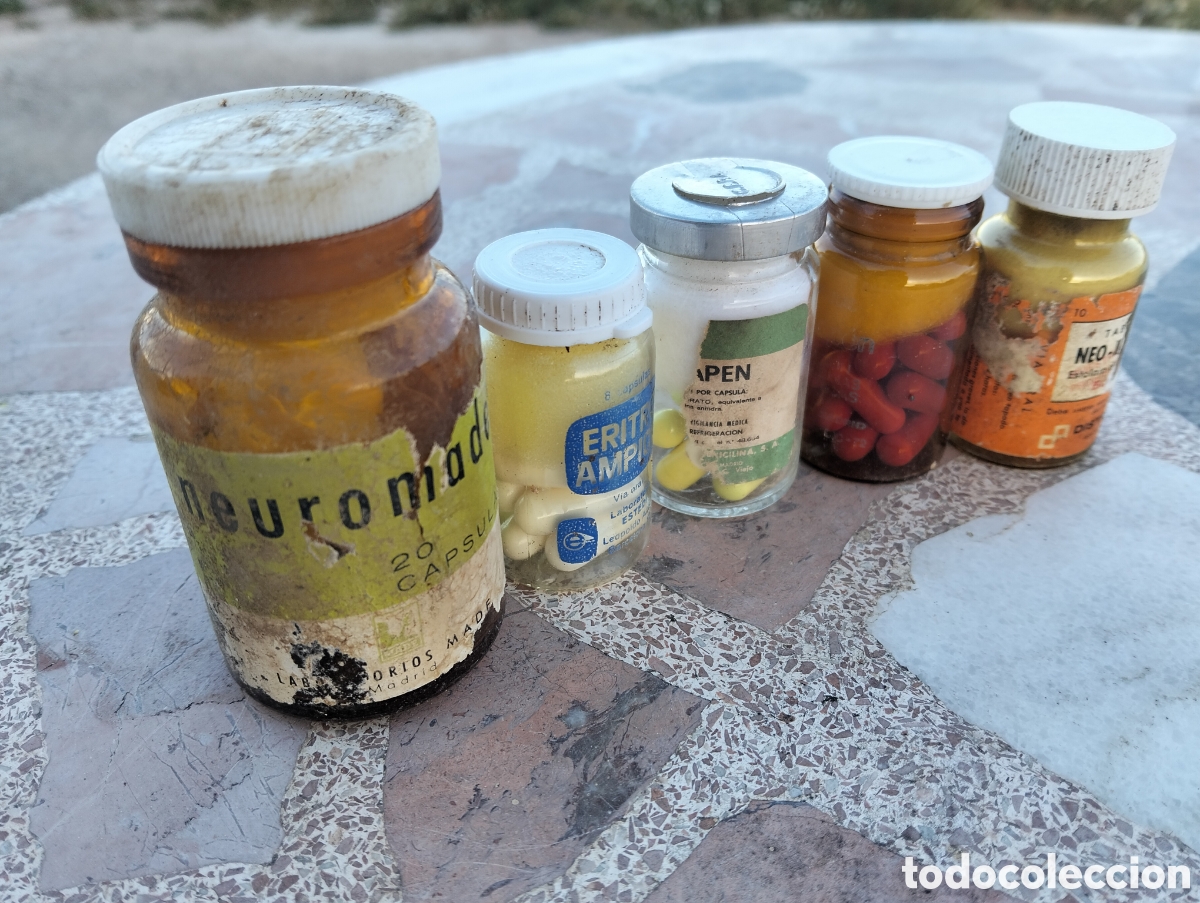 Collectionnisme: Cajas botes de medicina medicamento antiguo eritro-ampicil neo hubber neuromade