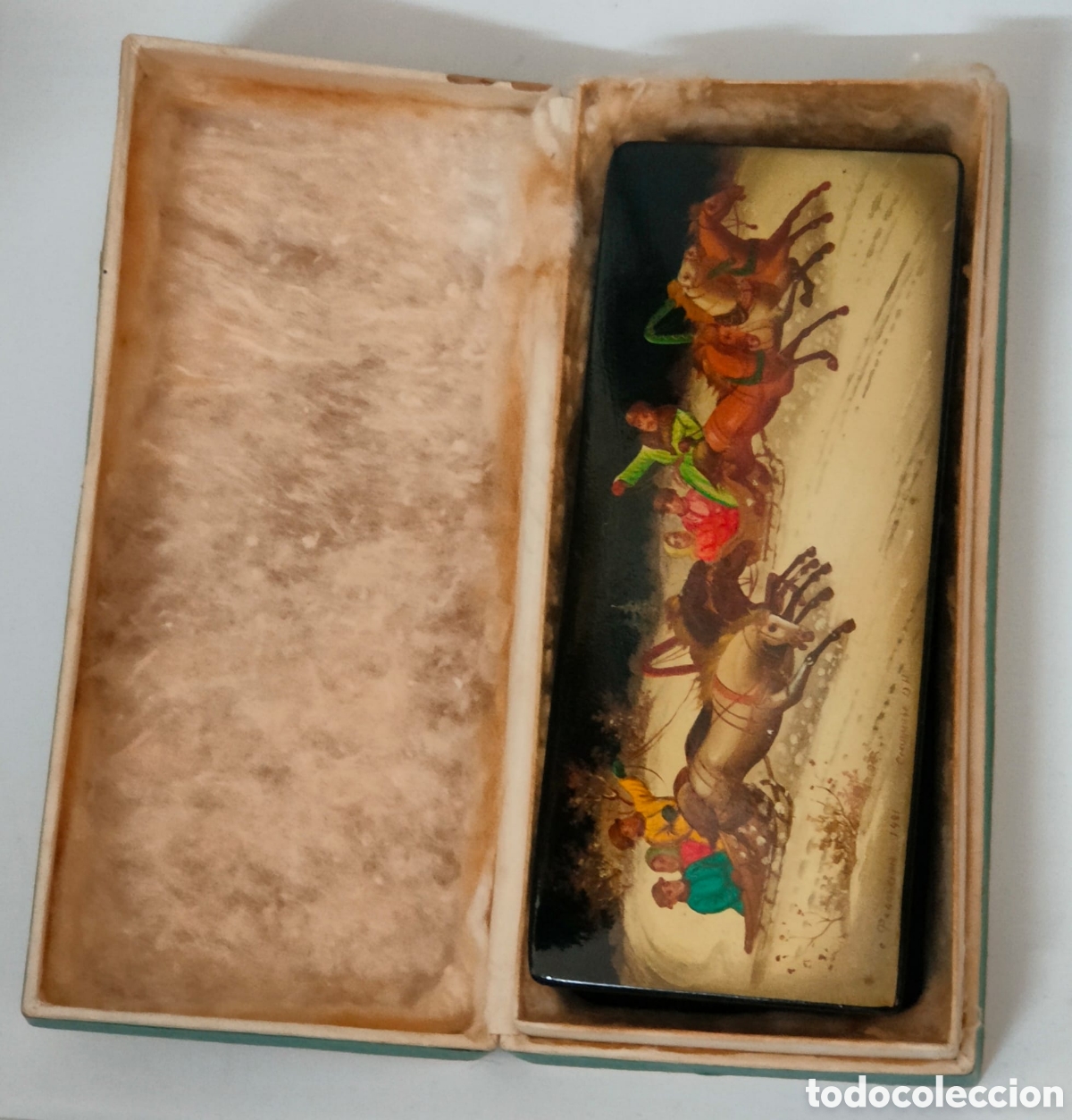 Coleccionismo: caja de laca rusa estilo Palekh - Foto 2