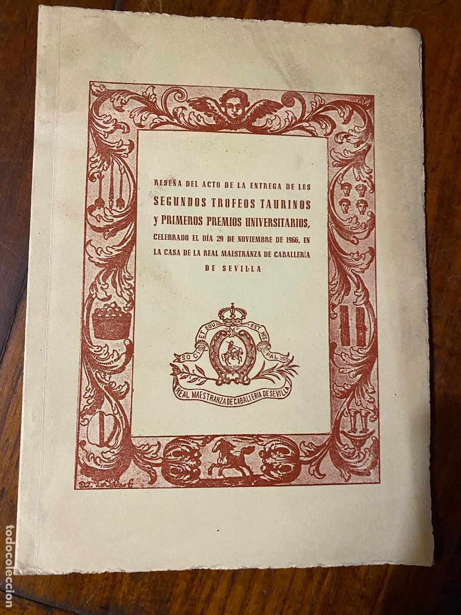 Coleccionismo: segundos trofeos taurinos y primeros universitarios, real maestranza de sevilla 1966 cruz roja