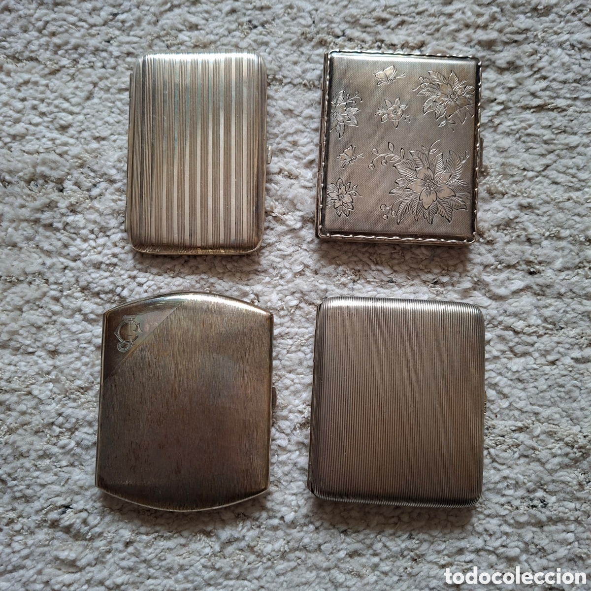 Coleccionismo: Cuatro pitilleras de alpaca. Diversas &eacute;pocas. 15 euros unidad.