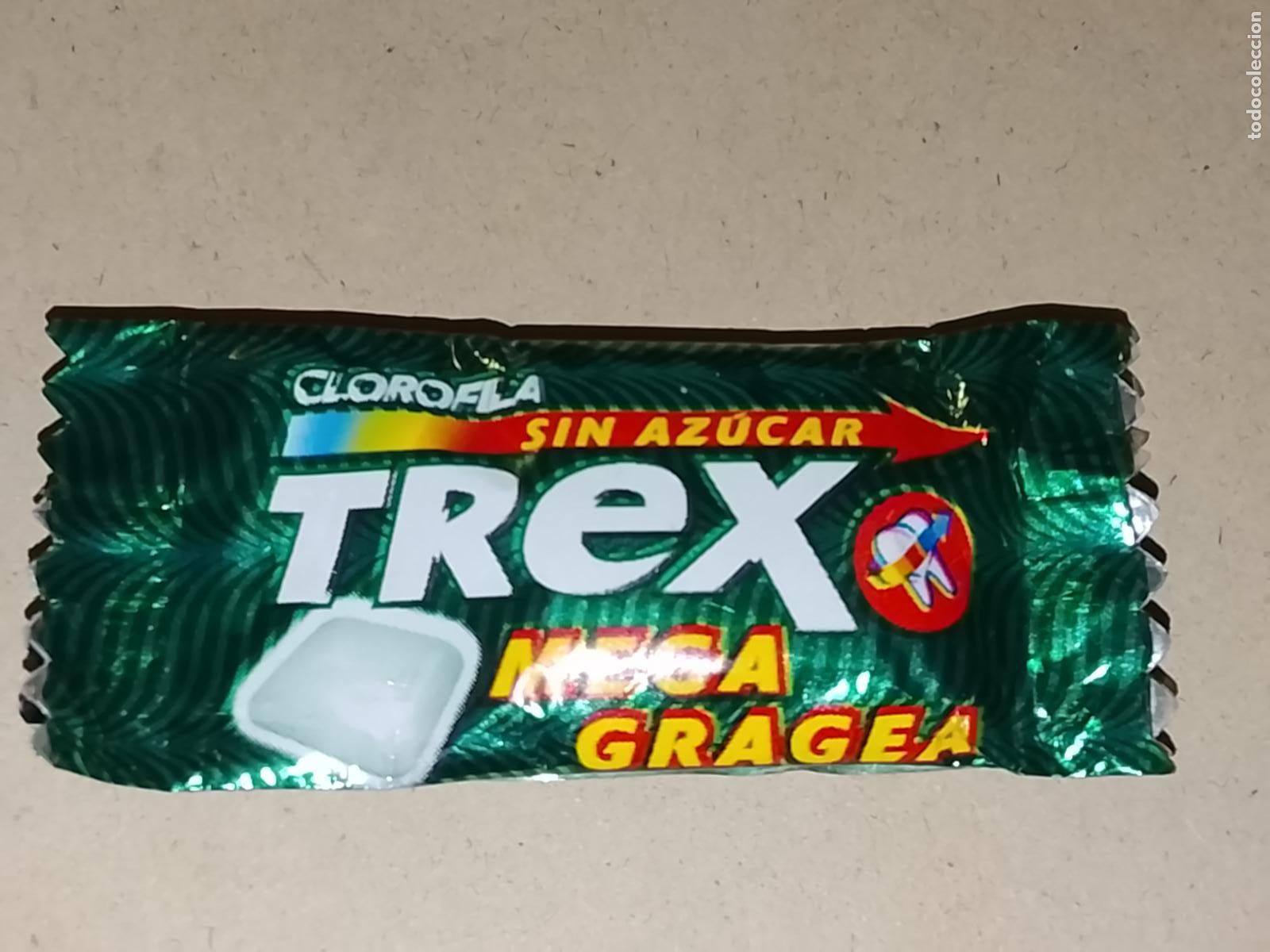 Coleccionismo: Chicle TREX Sin Az&uacute;car &rdquo;Mega Gragea&rdquo; - Sabor Clorofila - A&ntilde;os 90 - &iexcl;SIN ABRIR!