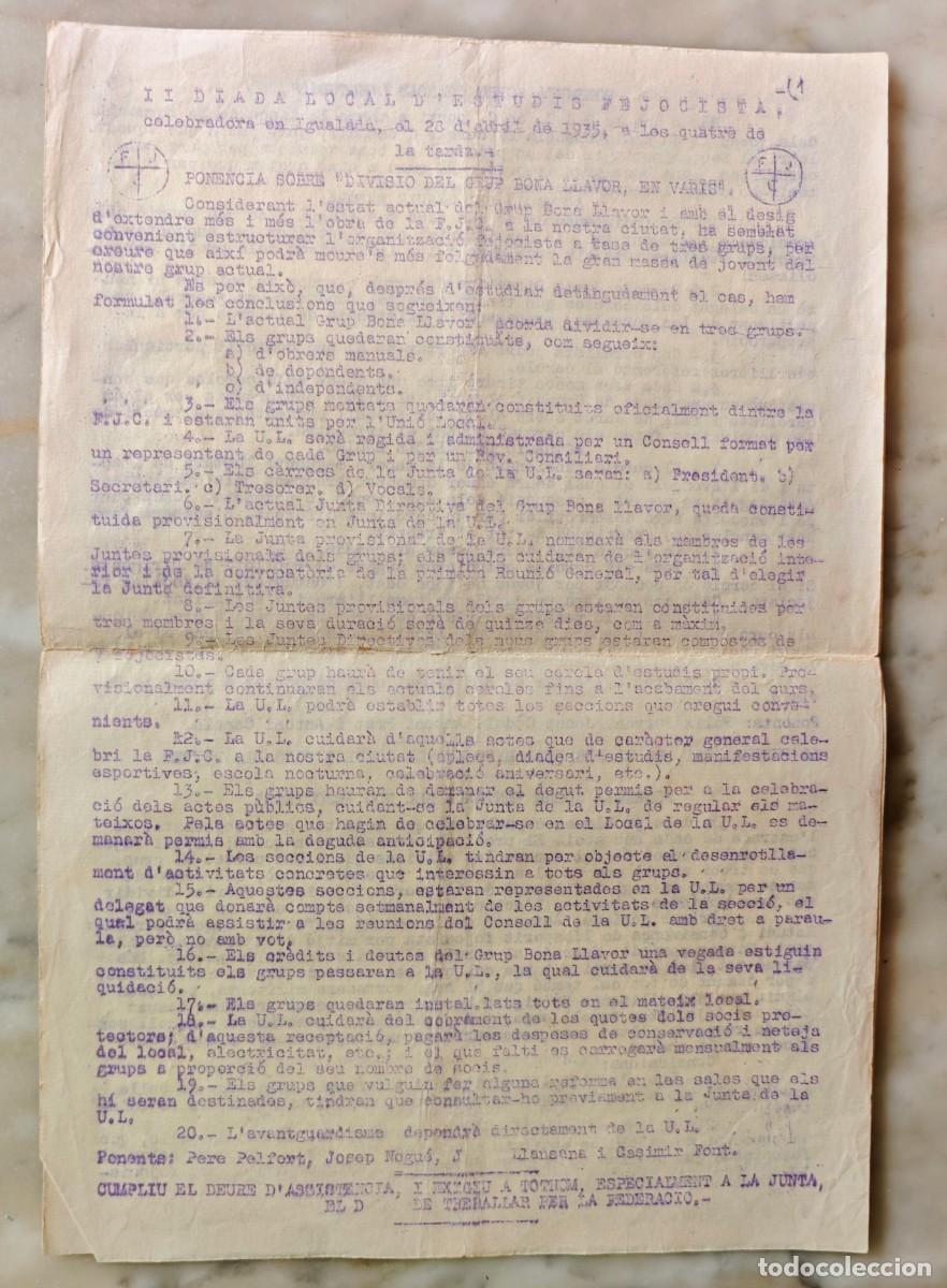 Coleccionismo: FEDERACIO DE JOVES CRISTIANS - IGUALADA - Foto 1