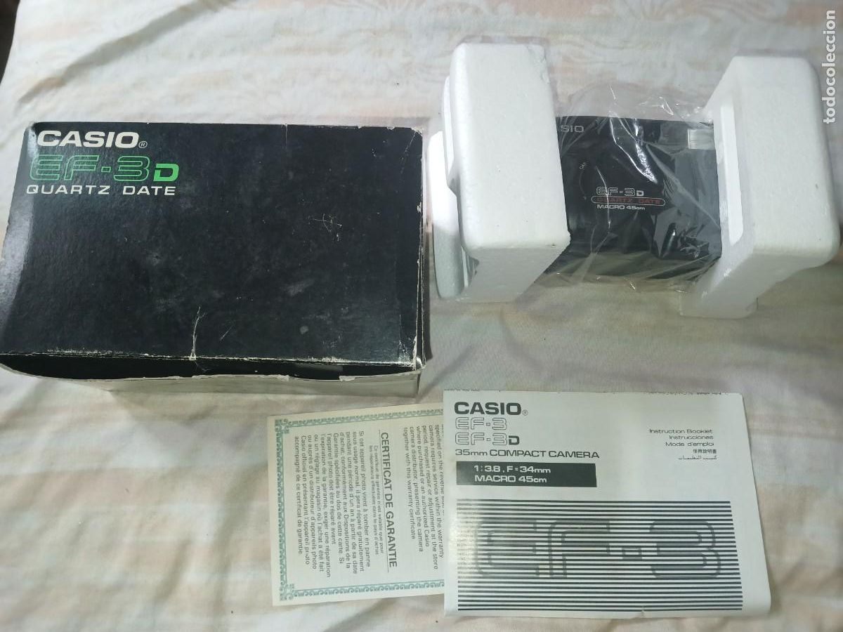 Collezionismo: Antigua c&aacute;mara fotogr&aacute;fica fot&oacute;grafo marca casio EF-3D A&Ntilde;OS 60.N9 USADA CAJA ORIGINAL Y PAPEL