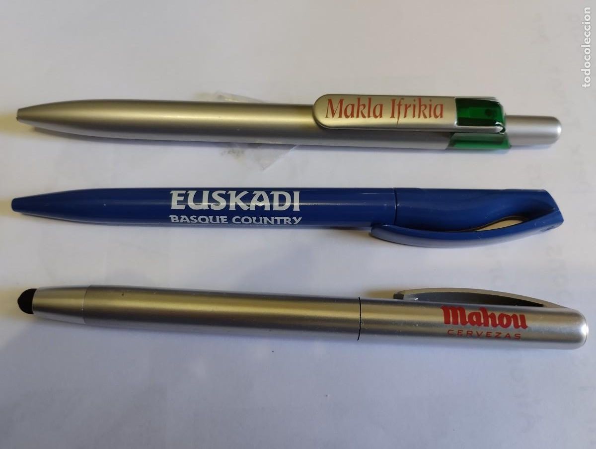 Collecting: Lote 3 boligrafos. Euskadi.Mahou.Makla Ifrikia.