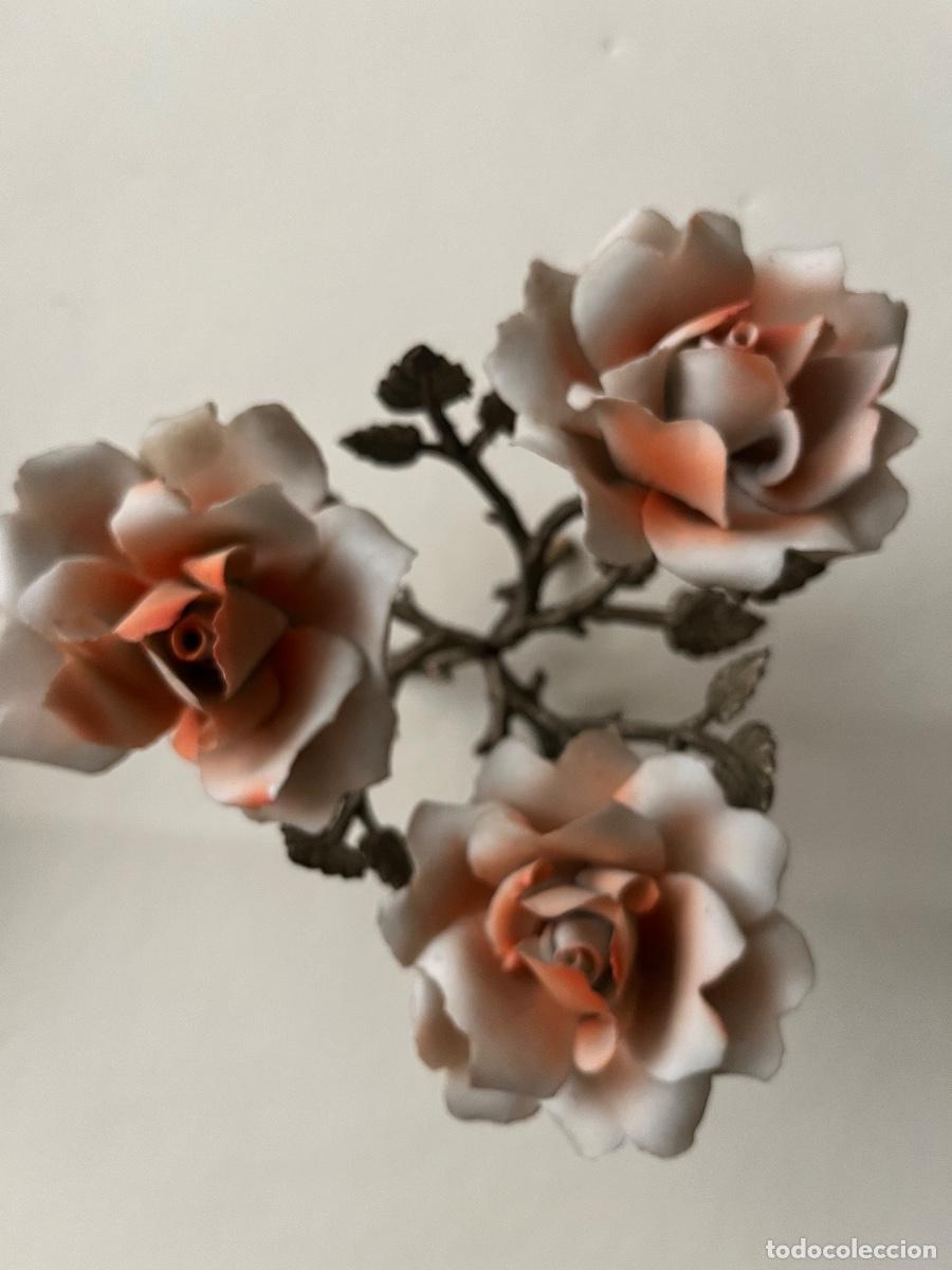 Coleccionismo: Flores capodimonte base metal - Foto 3