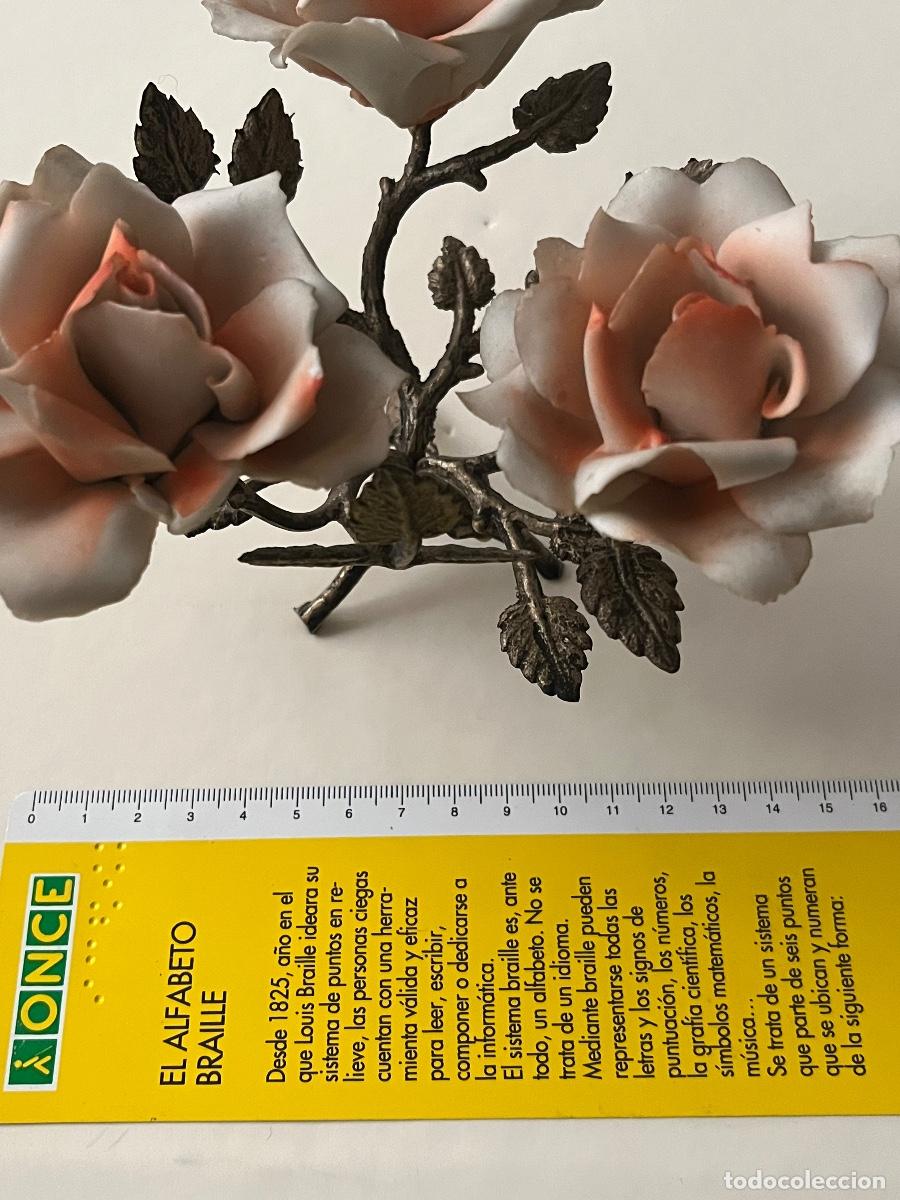 Coleccionismo: Flores capodimonte base metal - Foto 5