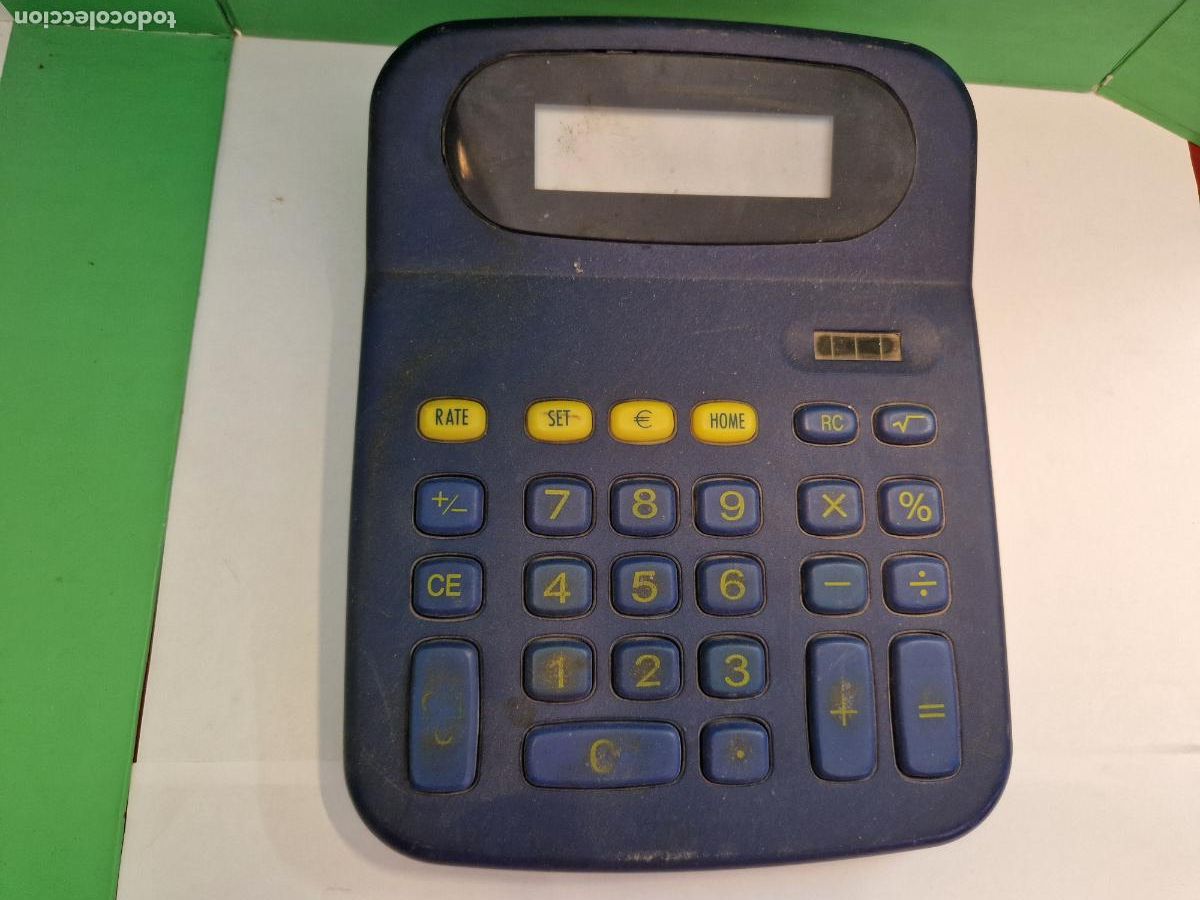 Coleccionismo: BONITA CALCULADOR MANUAL. COLOR AZUL.