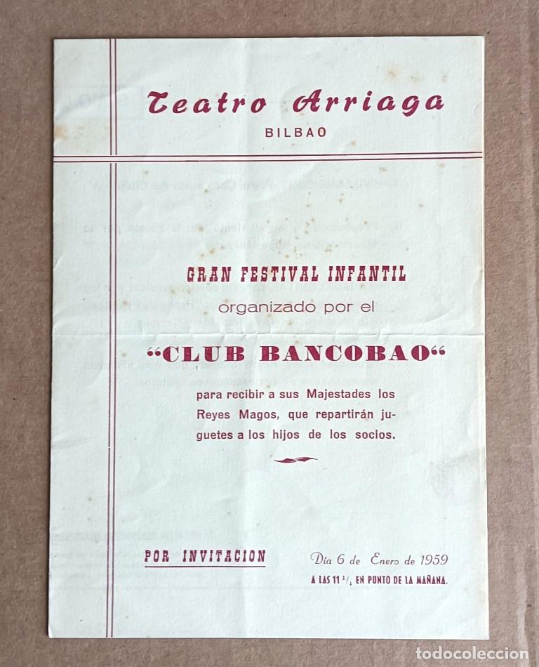 Collezionismo: Programa Teatro Arriaga &ndash; Bilbao 1959 -- Gran festival infantil CLUB BANCOBAO