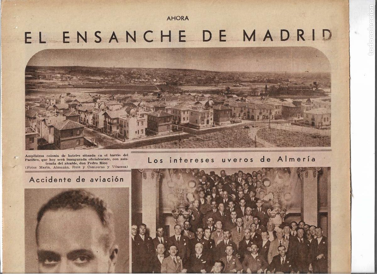 Coleccionismo: A&Ntilde;O 1932 RECORTE PRENSA URBANISMO EL ENSANCHE DE MADRID HOTELES BARRIO DEL PACIFICO