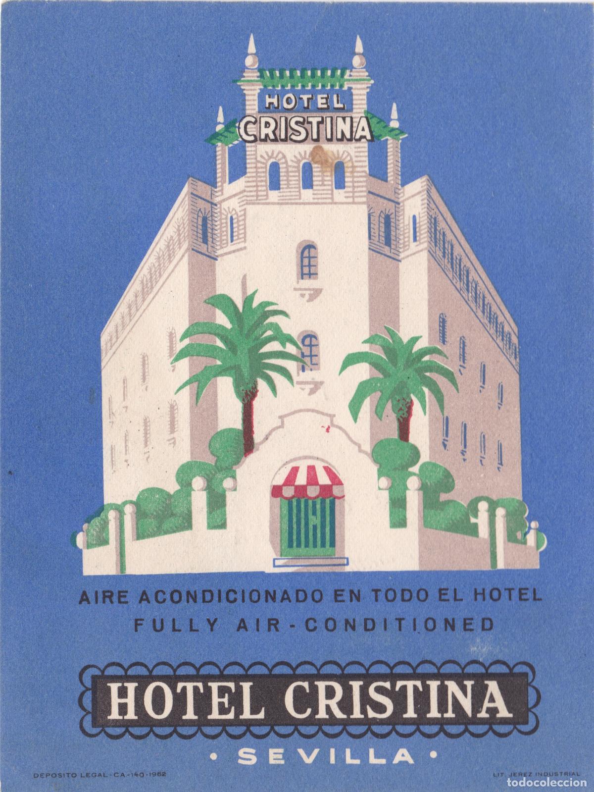 Coleccionismo: Hotel Cristina. Parrilla del Cristina. Sevilla. Antiguo y precioso D&iacute;ptico publicitario a&ntilde;o 1952