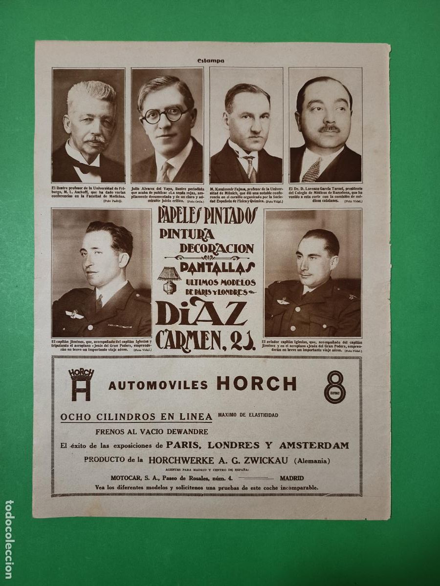 Coleccionismo: LOS AVIADORES CAPITANES JIMENEZ E IGLESIAS ANTES DE EMPRENDER SU VUELO - CARABANCHEL - 01/05/1928
