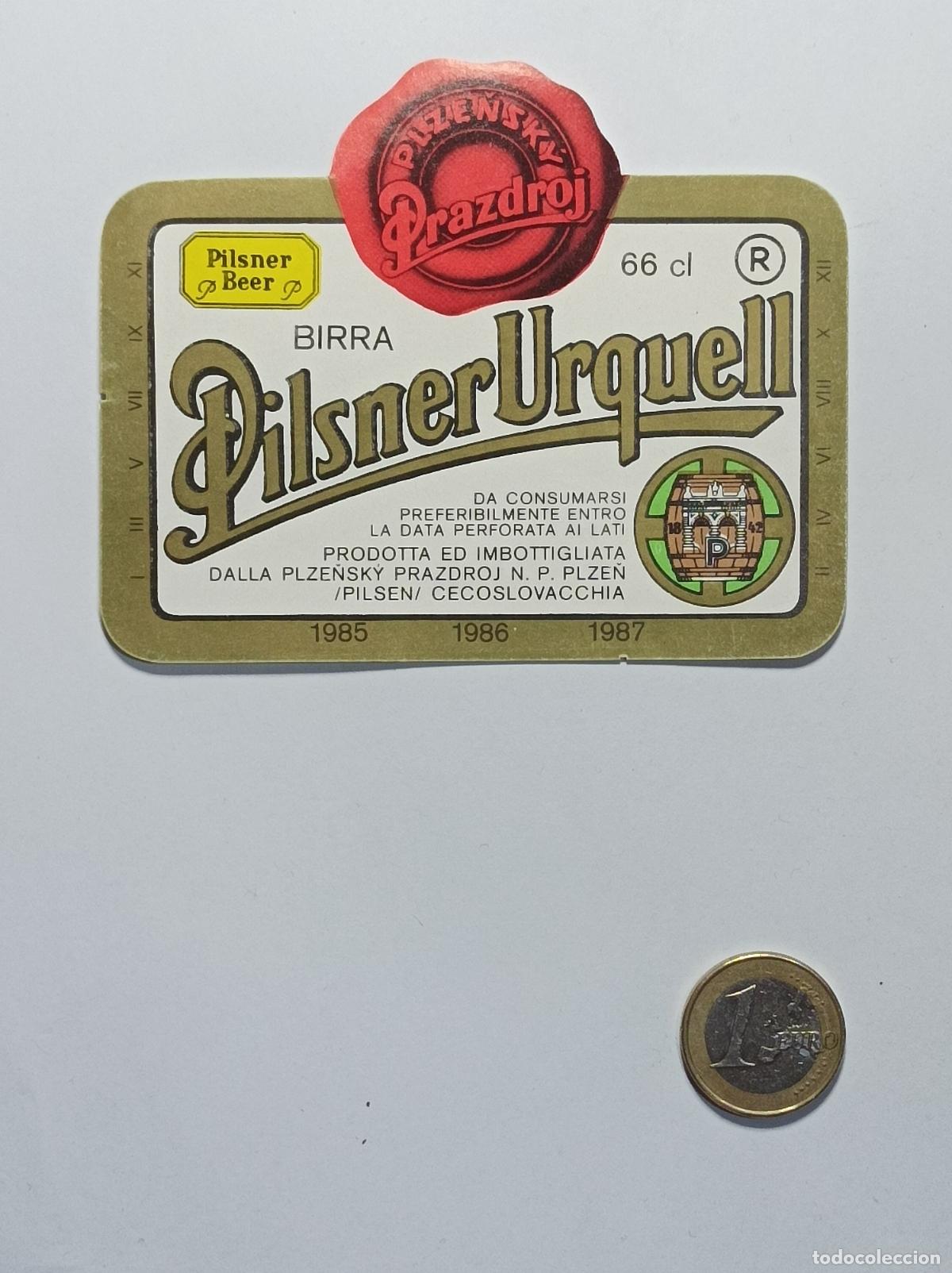 Coleccionismo: PILSNER URKELL. ETIQUETA CERVEZA ORIGINAL. NUEVA. ANTIGUA SIN PEGAR.