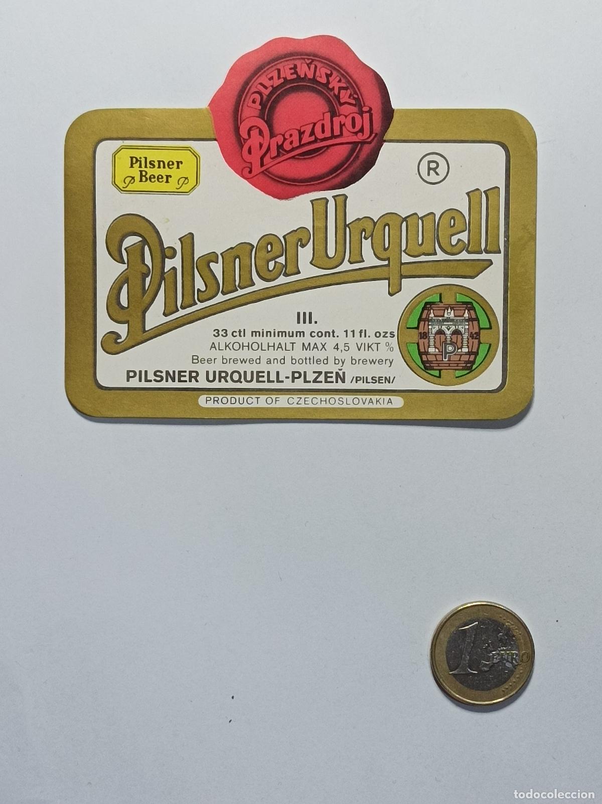Coleccionismo: PILSNER URKELL. ETIQUETA CERVEZA ORIGINAL. NUEVA. ANTIGUA SIN PEGAR.