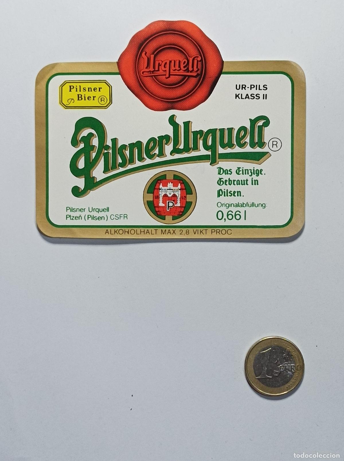 Coleccionismo: PILSNER URKELL. ETIQUETA CERVEZA ORIGINAL. NUEVA. ANTIGUA SIN PEGAR.