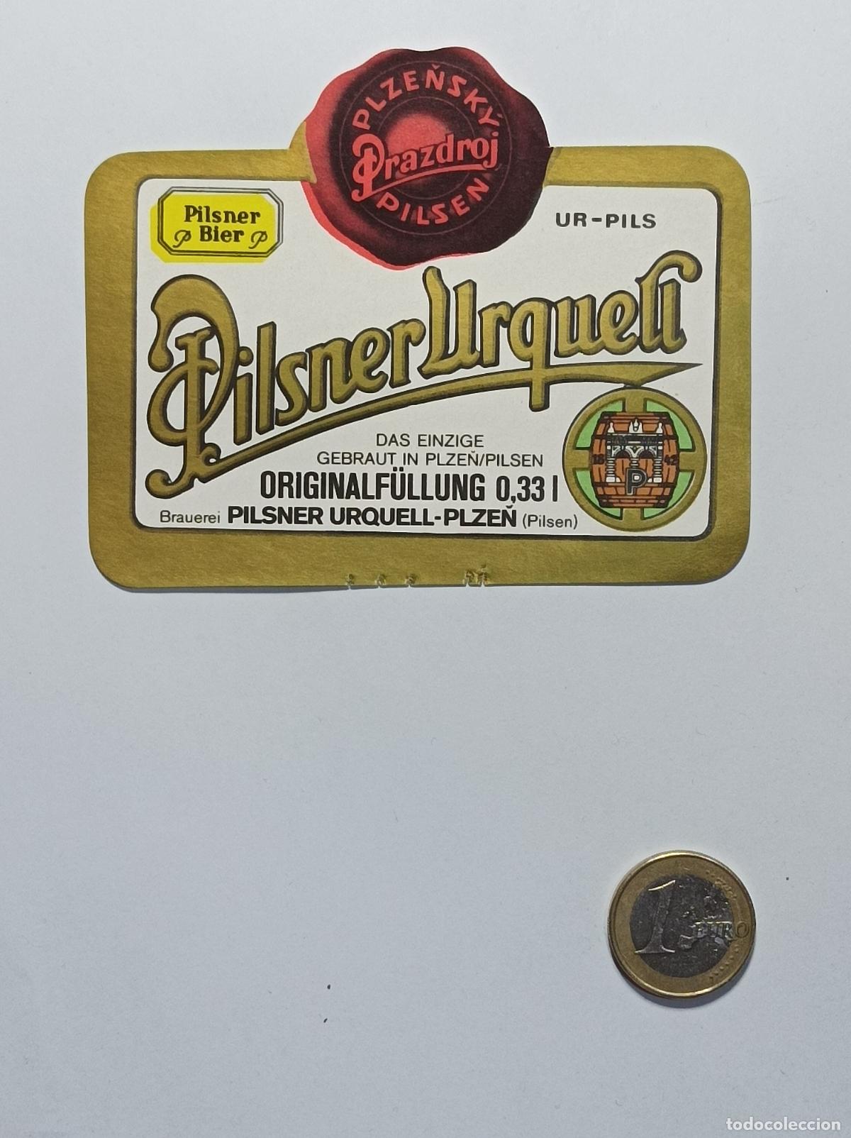 Coleccionismo: PILSNER URKELL. ETIQUETA CERVEZA ORIGINAL. NUEVA. ANTIGUA SIN PEGAR.
