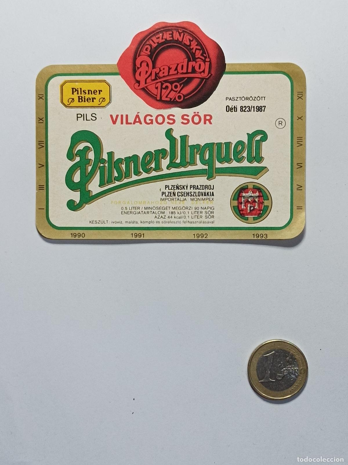 Coleccionismo: PILSNER URKELL. ETIQUETA CERVEZA ORIGINAL. NUEVA. ANTIGUA SIN PEGAR.