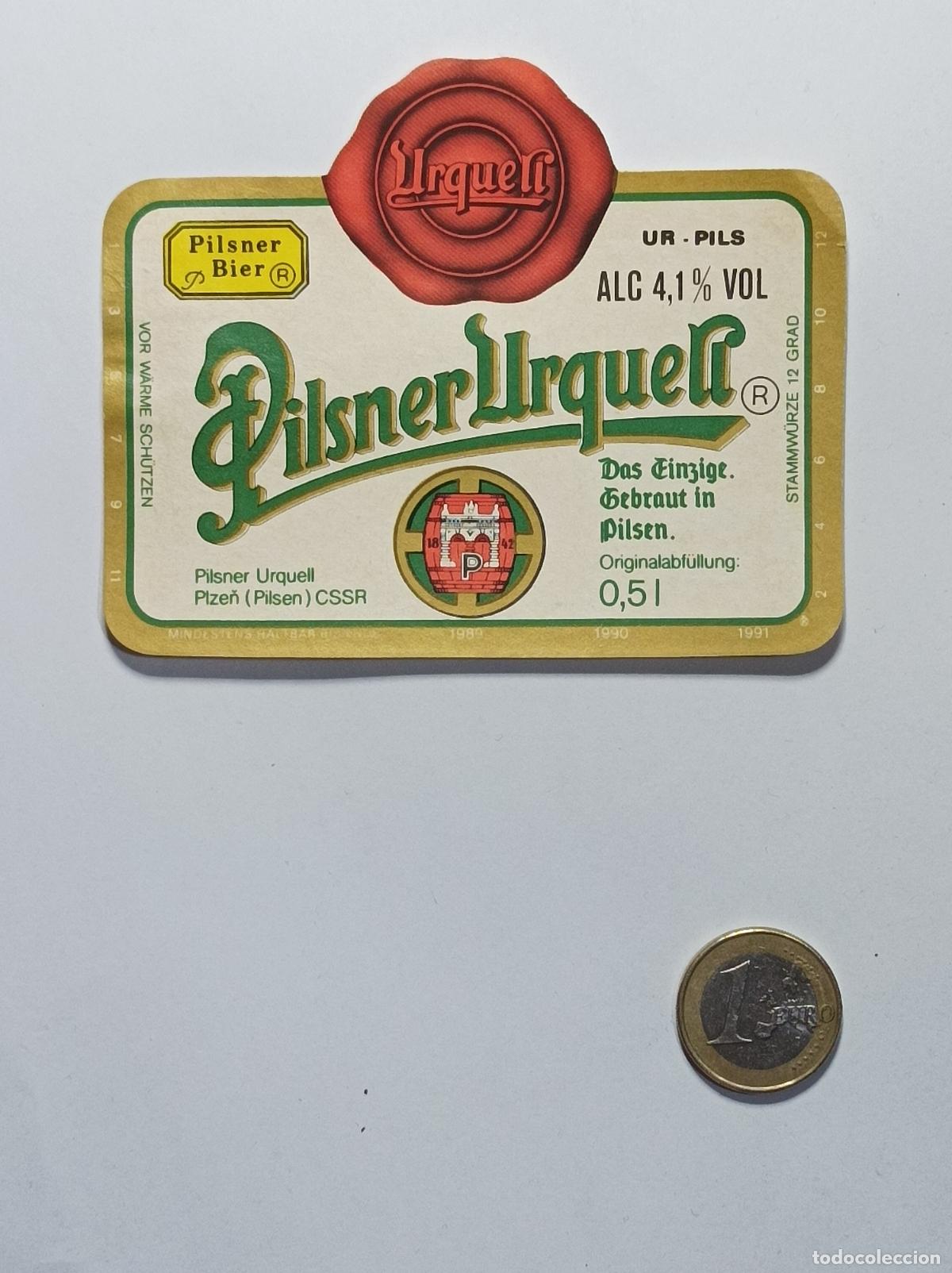 Coleccionismo: PILSNER URKELL. ETIQUETA CERVEZA ORIGINAL. NUEVA. ANTIGUA SIN PEGAR.