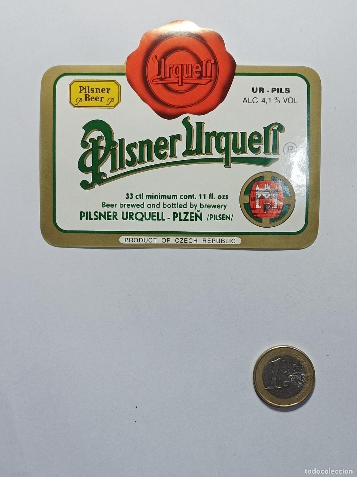 Coleccionismo: PILSNER URKELL. ETIQUETA CERVEZA ORIGINAL. NUEVA. ANTIGUA SIN PEGAR.