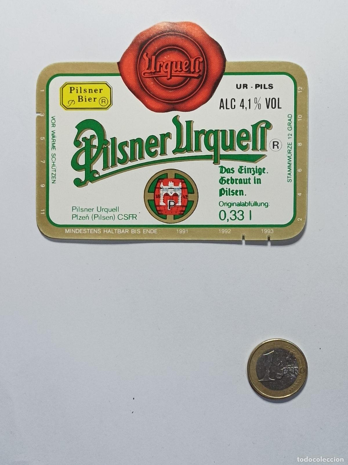 Coleccionismo: PILSNER URKELL. ETIQUETA CERVEZA ORIGINAL. NUEVA. ANTIGUA SIN PEGAR.