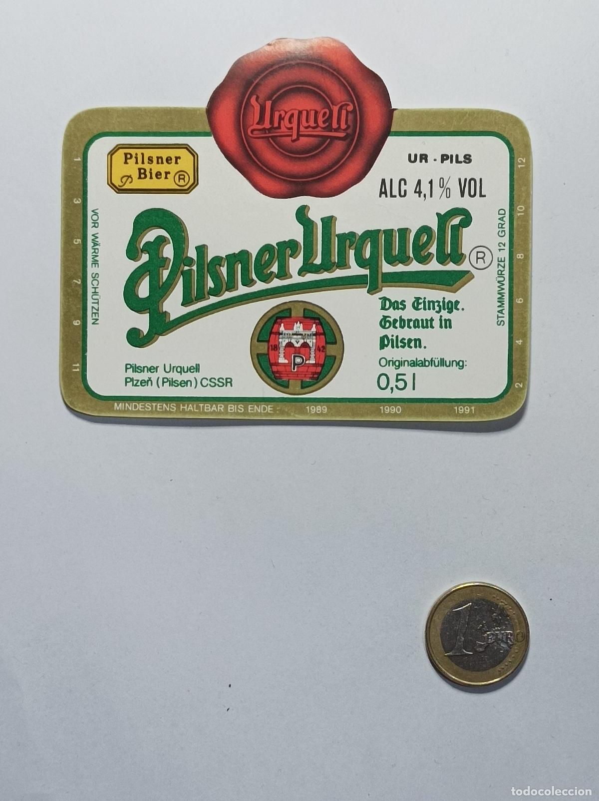 Coleccionismo: PILSNER URKELL. ETIQUETA CERVEZA ORIGINAL. NUEVA. ANTIGUA SIN PEGAR.