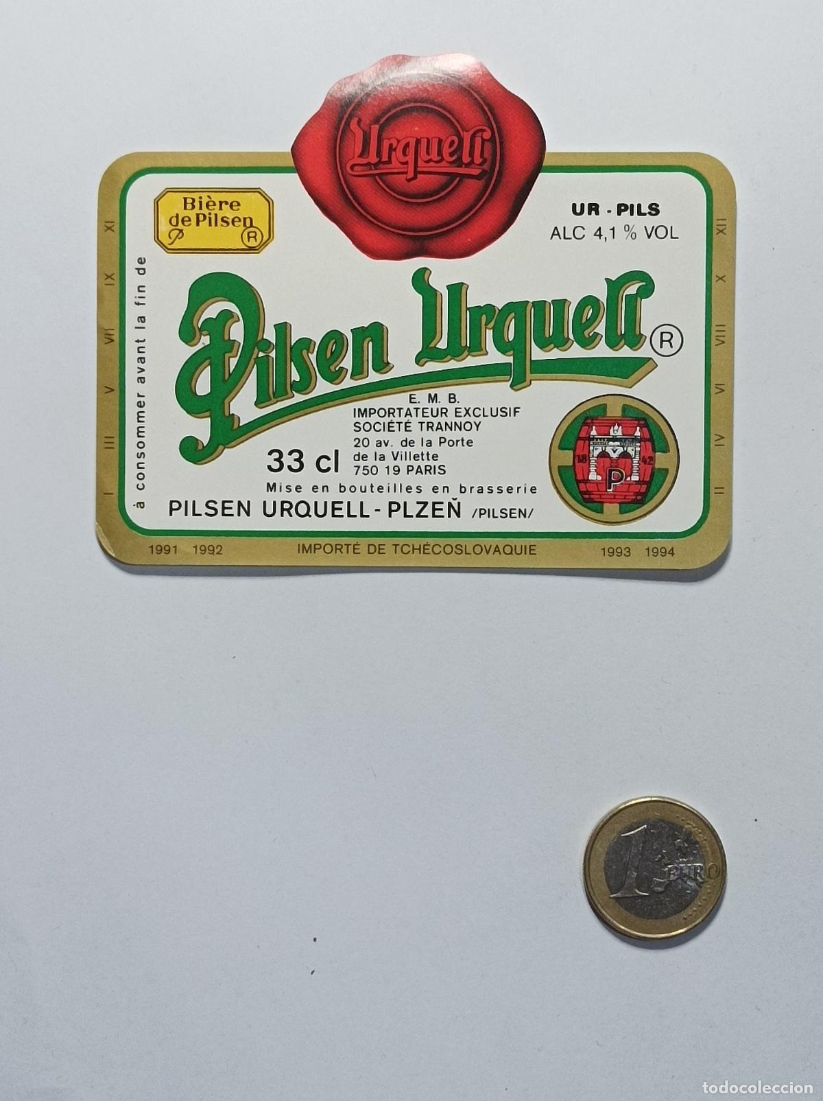 Coleccionismo: PILSNER URKELL. ETIQUETA CERVEZA ORIGINAL. NUEVA. ANTIGUA SIN PEGAR.