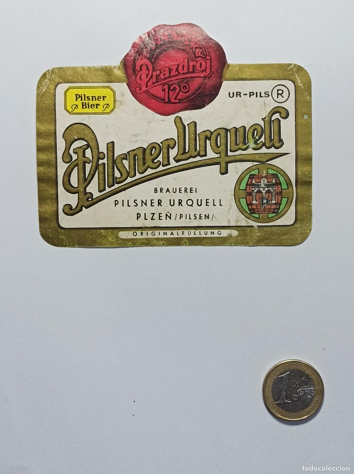 Coleccionismo: PILSNER URKELL. ETIQUETA CERVEZA ORIGINAL. NUEVA. ANTIGUA SIN PEGAR.
