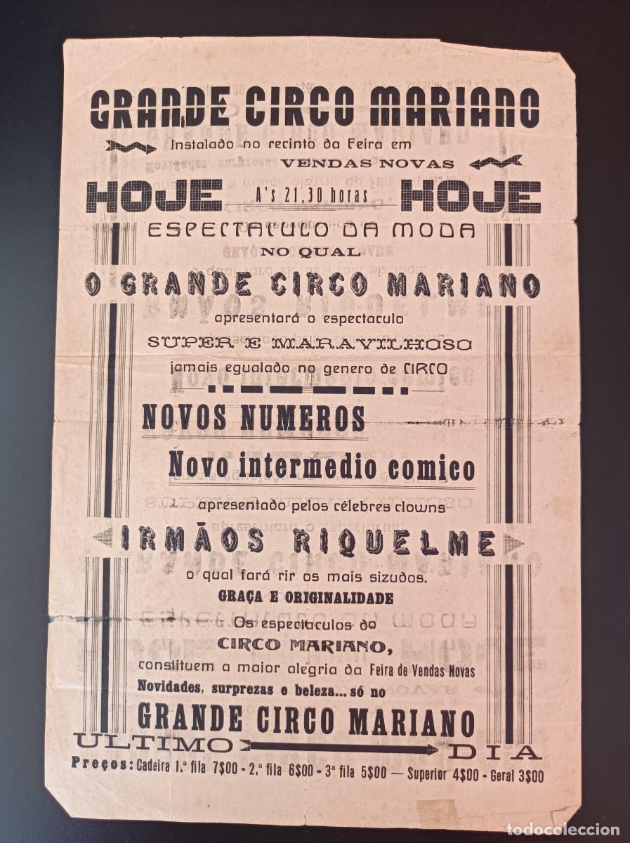 Coleccionismo: CARTEL PROGRAMA CIRCO MARIANO - Foto 1