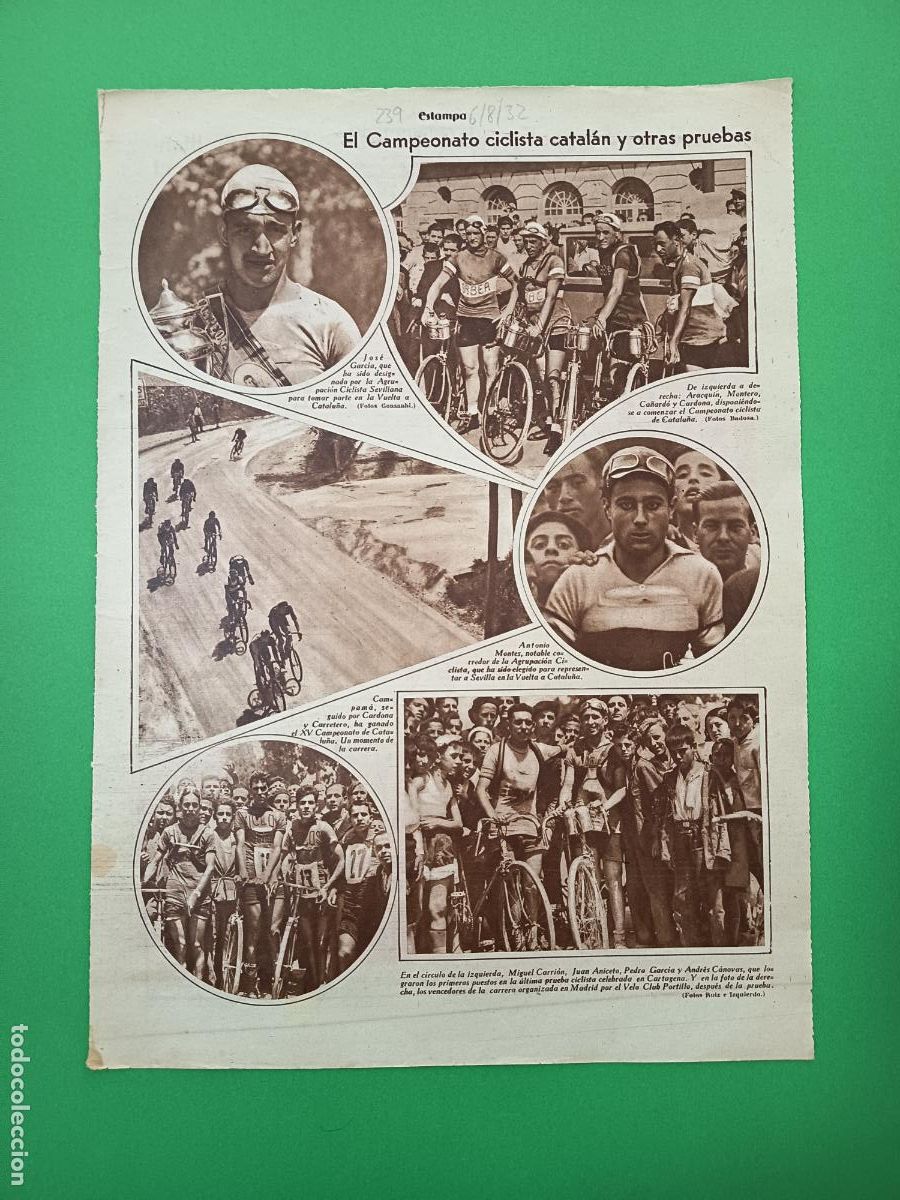 Coleccionismo: XV CAMPEONATO CICLISTA CATALUNYA - HARINA LACTEADA NESTLE - 06/08/1932