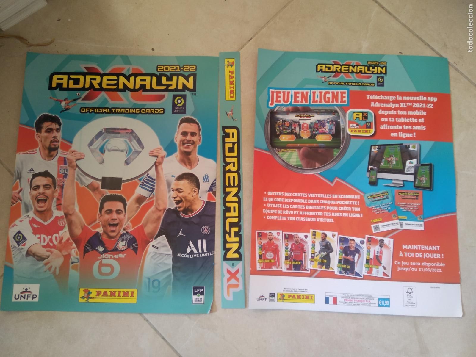 Coleccionismo: PORTADA Y CONTRAPORTADA ADRENALYN CROMO FUTBOL PANINI LIGA FRANCIA 21-22 LIGUE 1 FOOT 2021-2022