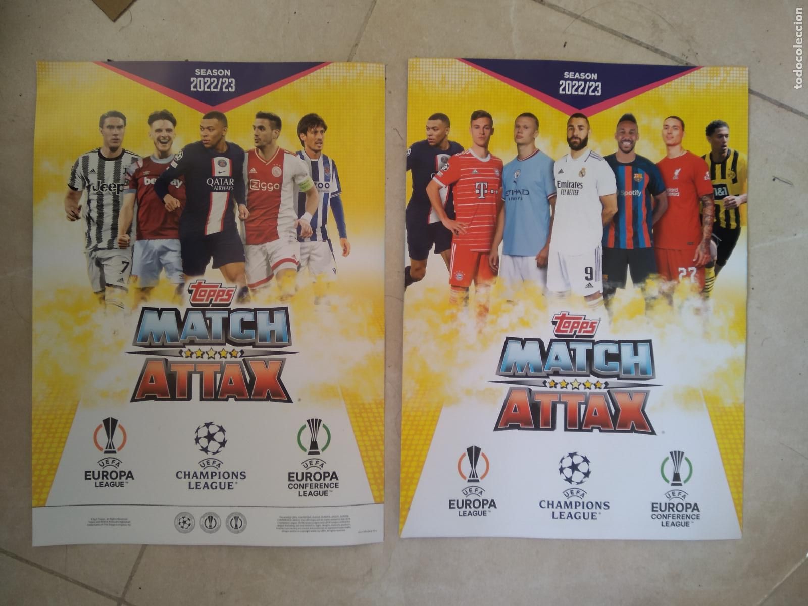 Coleccionismo: PORTADA CONTRAPORTADA CROMO FUTBOL TOPPS MATCH ATTAX 22-23 MBAPPE KIMMICH HAALAND BENZEMA BELLINGHAM