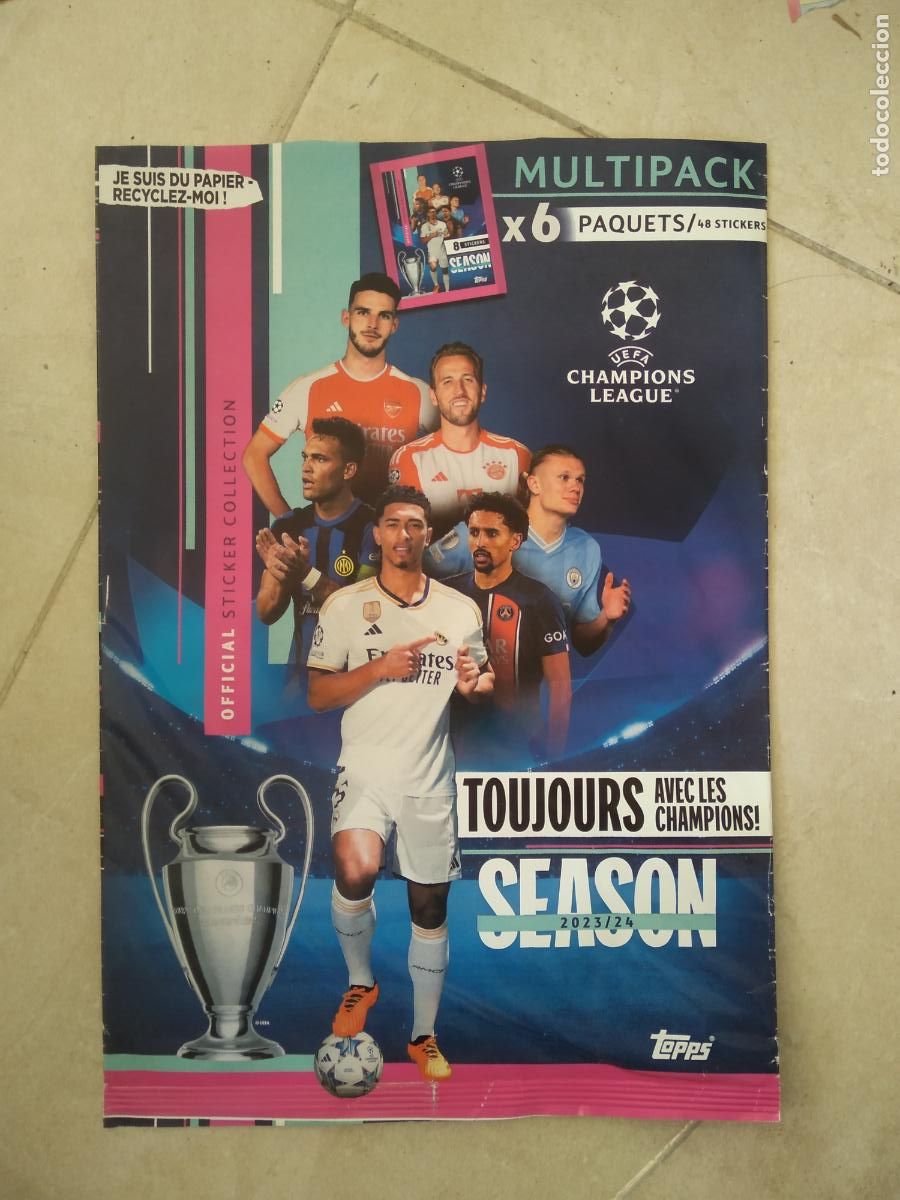 Coleccionismo: SOBRE PARA ALBUM CROMO FUTBOL CHAMPIONS TOPPS 23-24 2023-2024 HAALAND LAUTARO BELLINGHAM KANE RICE